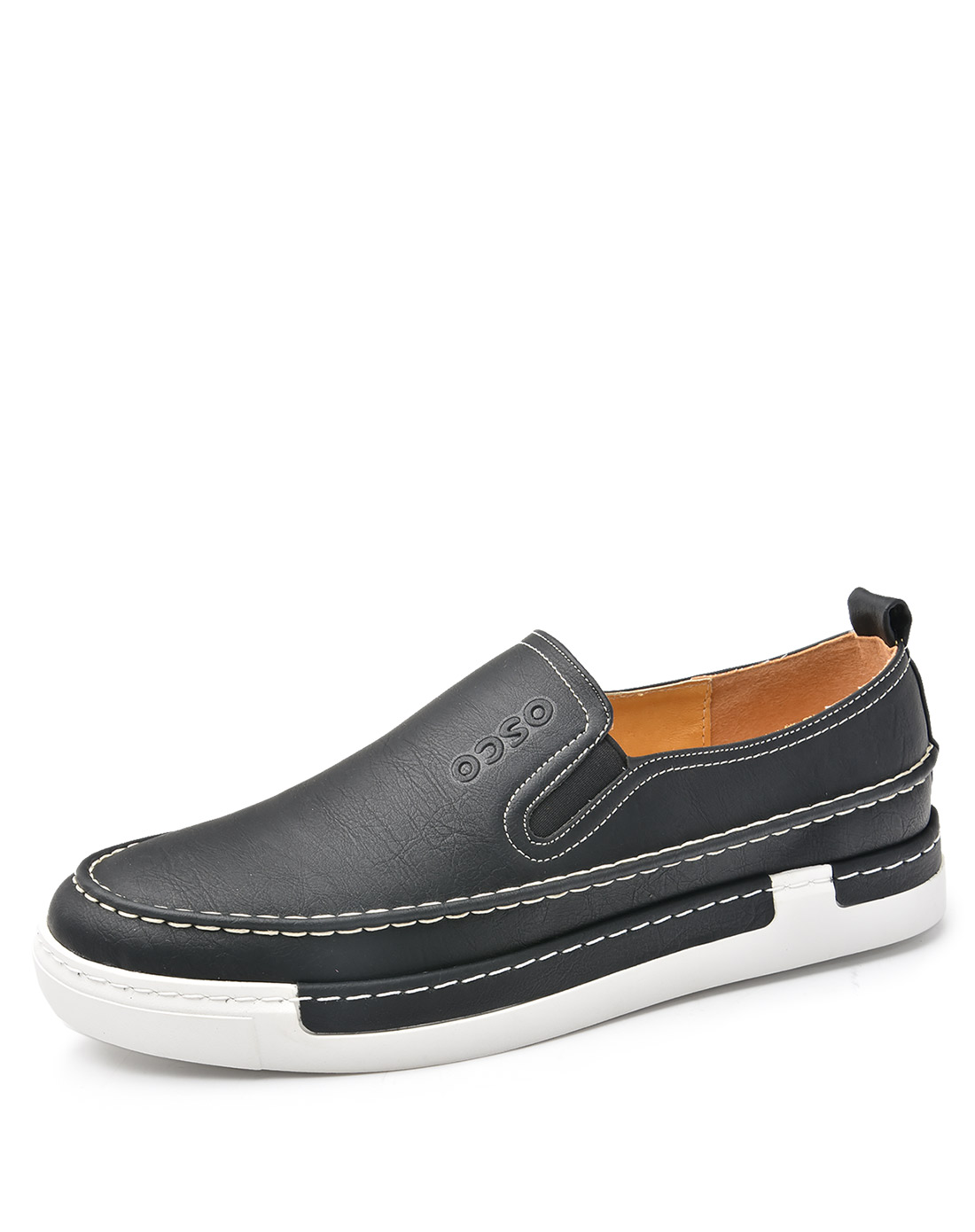 复古手缝超纤猪皮内里透气舒适套脚男休闲板鞋潮鞋