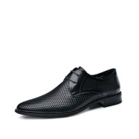 韩版商务休闲舒适真皮打蜡头层牛皮冲孔透气简约男皮鞋男鞋