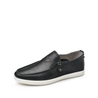 时尚百搭真皮头层牛皮软面潮流套脚轻便男休闲鞋