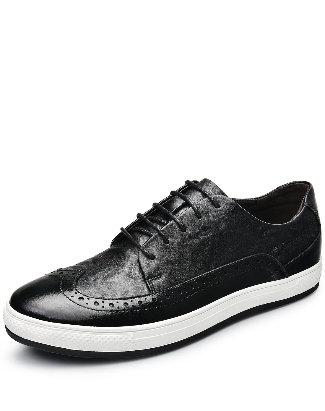 韩版潮流时尚真皮手抓纹牛皮布洛克雕花男休闲板鞋潮鞋男鞋