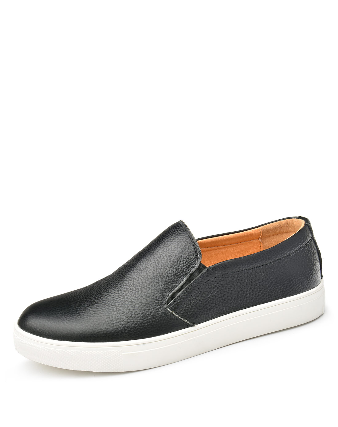 简约时尚百搭潮流真皮透气舒适头层牛皮时尚套脚男休闲板鞋乐福鞋休闲鞋男