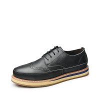 复古时尚布洛克英伦潮流圆头休闲男鞋