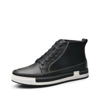 简约百搭剖层牛皮复古英伦范潮流男休闲时尚板鞋