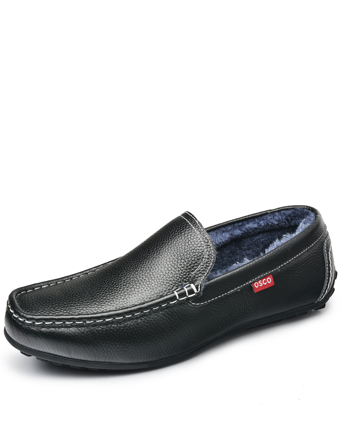 英伦手缝头层牛皮加绒舒适豆豆鞋