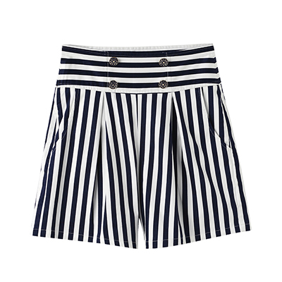秋壳夏装 条纹休闲棉质短款