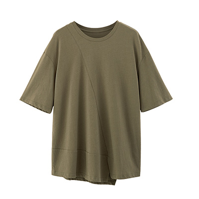 秋壳夏装 不对称宽松款套头T恤