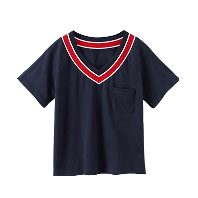 秋壳夏装 罗纹领宽松版型短袖T恤