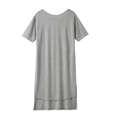 秋壳夏装 前短后长宽松短袖连衣裙