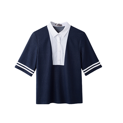 秋壳夏装 撞色拼接宽松款运动风衬衣