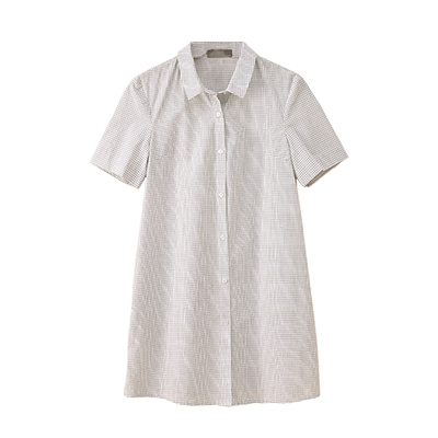 秋壳夏装 宽下摆绣花衬衣