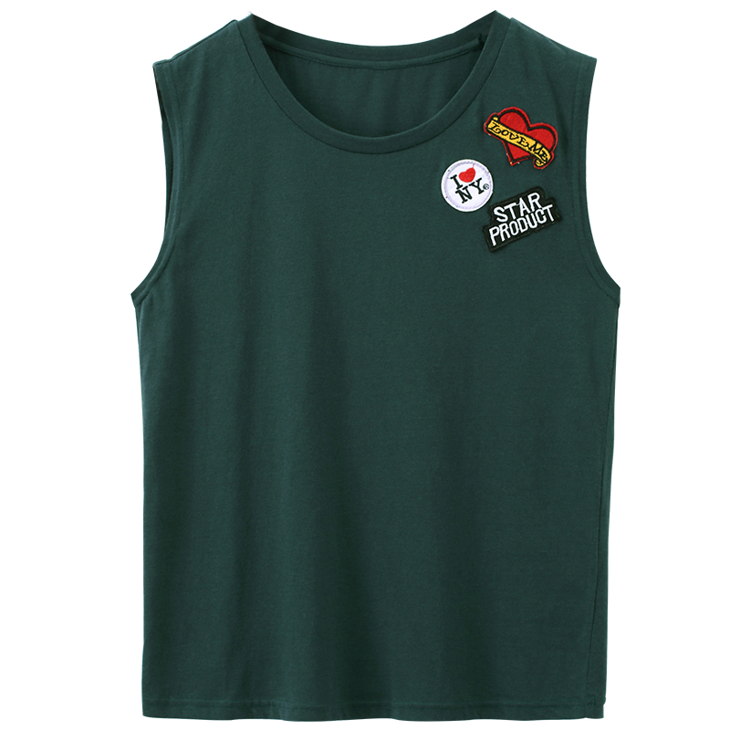 秋壳2019夏 韩版棉质百搭绣花休闲学生宽松圆领T恤女