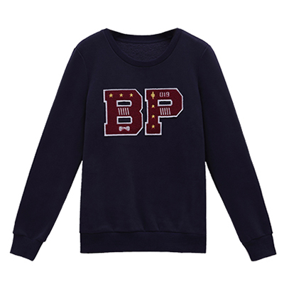 秋壳春装 学院风圆领宽松上衣套头长袖卫衣女