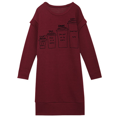 秋壳春时尚拼接连衣裙女中长款落肩印花裙