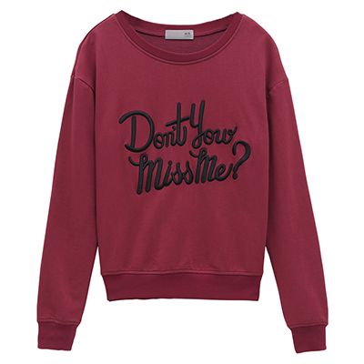 秋壳春装 字母绣花长袖卫衣女学生宽松套头上衣女