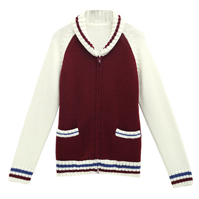 秋壳春装 撞色减龄拉链针织衫时尚开衫毛衣