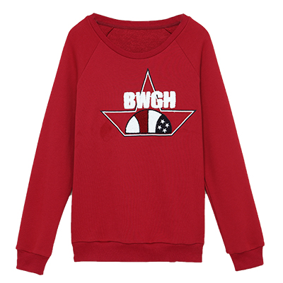 秋壳春装套头圆领宽松长袖外套长袖chic卫衣女