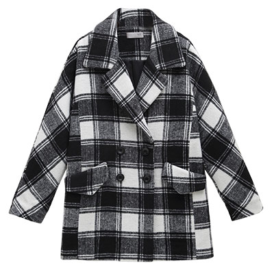 秋壳春装 大翻领口袋腰袢双排扣外套5543210085