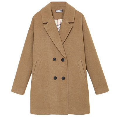 秋壳春装 呢子毛呢外套女 宽松廓形中长款呢大衣5543210135