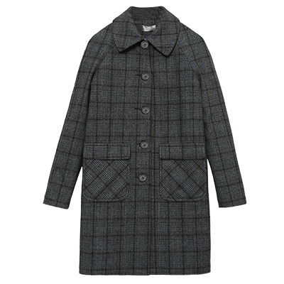 秋壳春装 英伦学院风双袋中长款毛呢外套女5543210201