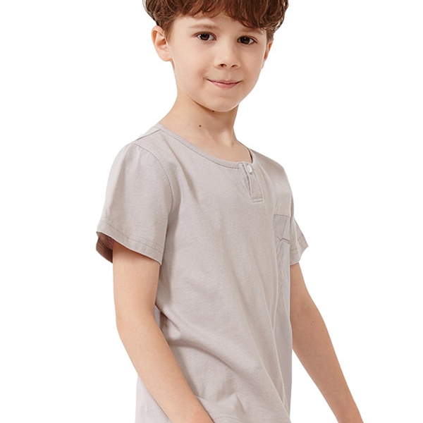 鸭鸭男童短袖T恤夏季新款圆领白色童装儿童休闲宽松上衣