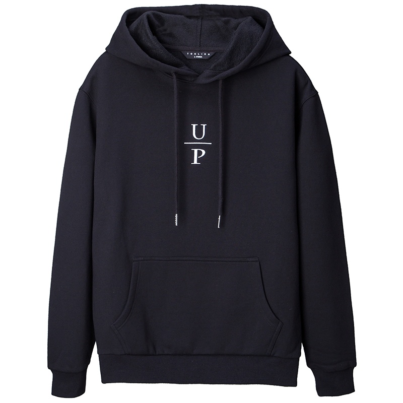 唐狮2018冬新款情侣卫衣加绒连帽宽松字母学生up情侣装ins超火潮