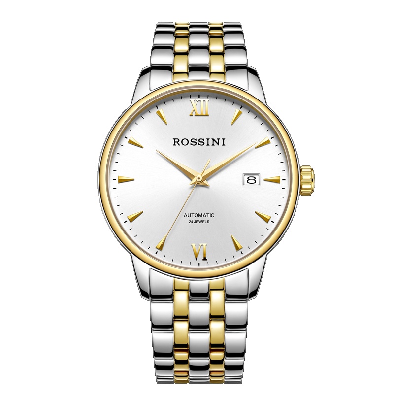 罗西尼（ROSSINI）手表机械表金属钢带皮带日历机械男表时尚女表 情侣表