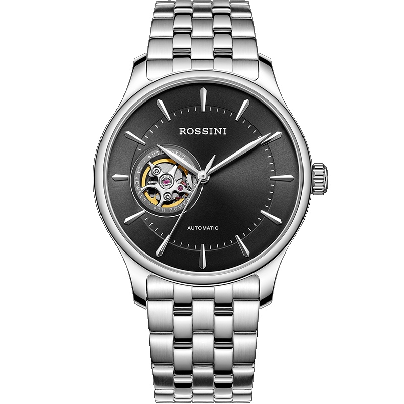 罗西尼(ROSSINI)手表钟表雅尊商务系列时尚腕表镂空表盘儒雅自动机械表男士手表918725W04A