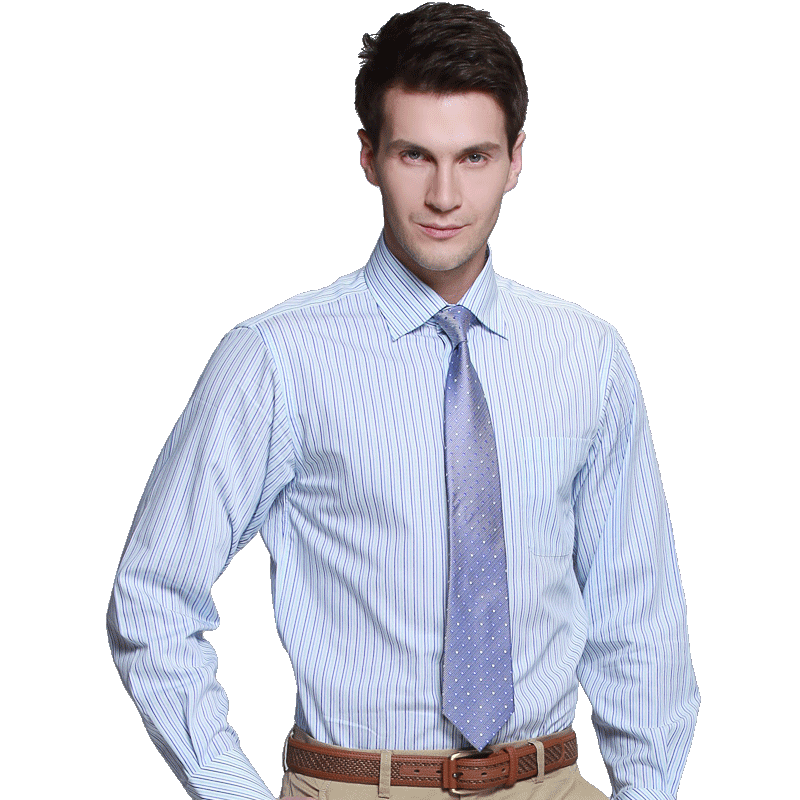 美尔雅（MAILYARD）长袖衬衫男 纯棉条纹修身商务休闲男式衬衣 315