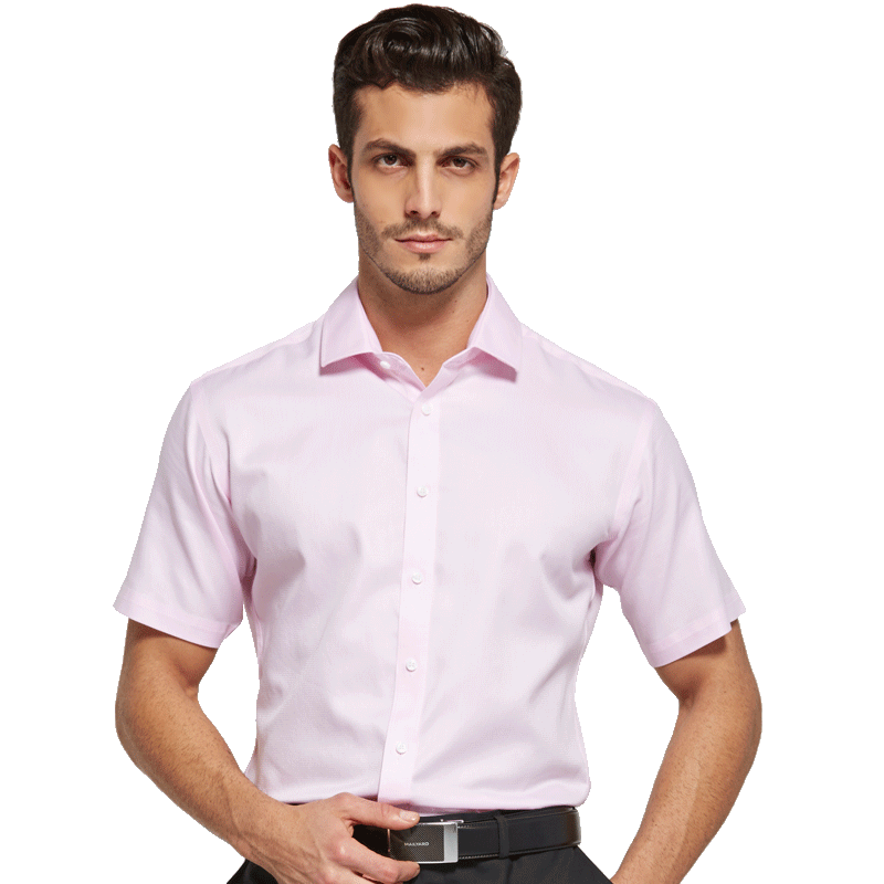 美尔雅（MAILYARD）短袖衬衫男 纯棉商务修身男式衬衣 男士棉短衬衣纯色 270