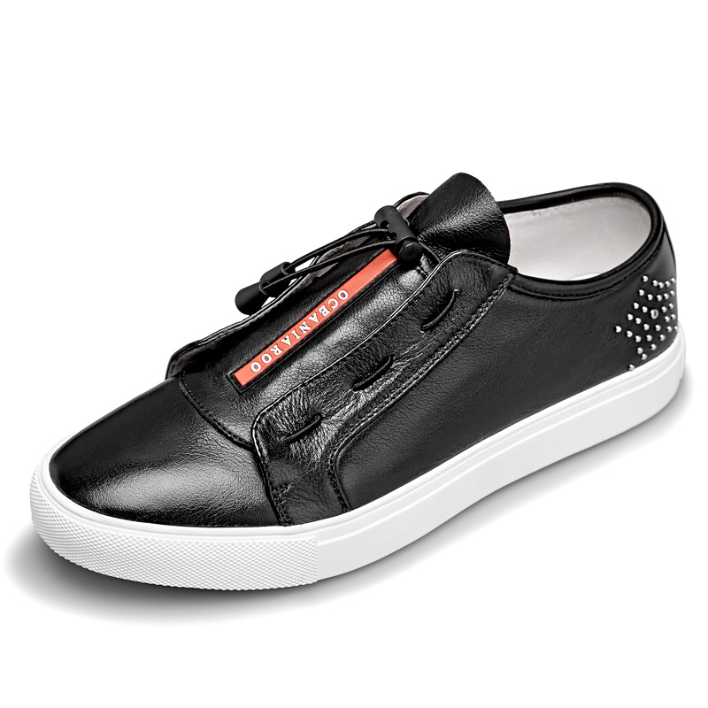 大洋洲袋鼠 花样韧线系带 真皮牛皮时尚休闲鞋男款