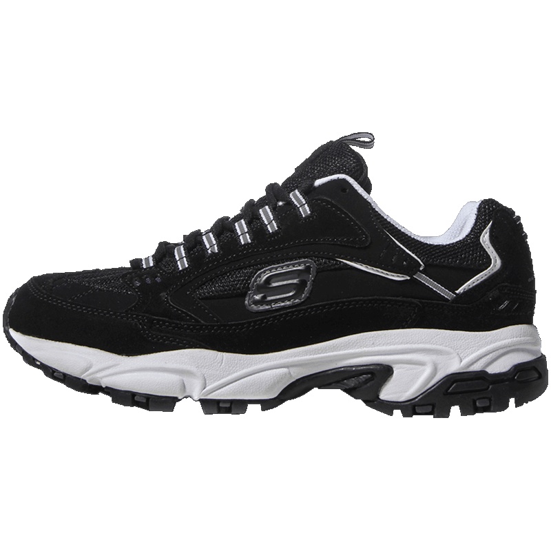 SKECHERS斯凯奇男鞋休闲鞋百搭舒适复古厚底运动鞋999688 44码 黑色999688/BLK