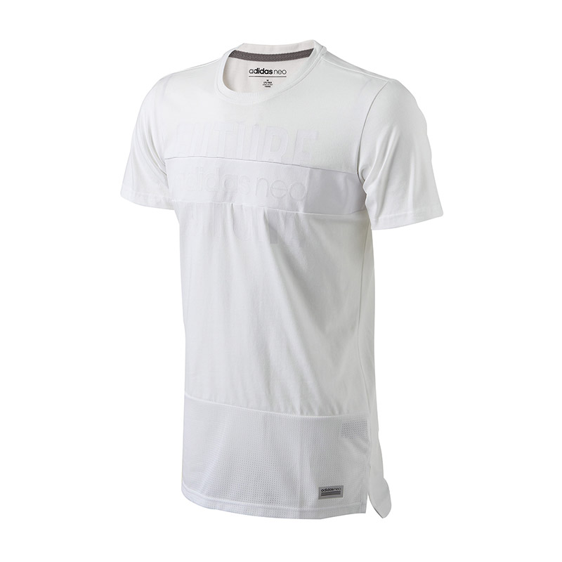 adidas阿迪达斯NEO男服短袖T恤运动服BK6837 白色 L