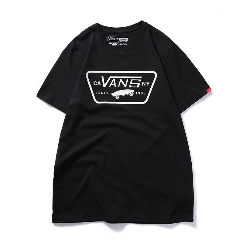 范斯Vans男装短袖T恤运动服运动休闲VN0A2YLEBLK L 黑色