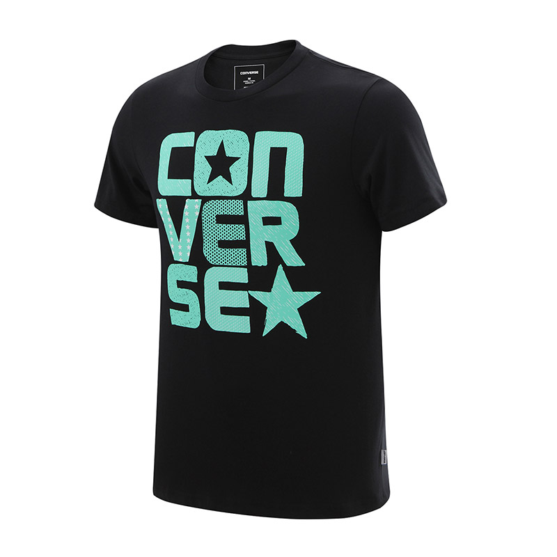 匡威Converse男装短袖T恤运动服运动休闲10003427-A02 黑色 L