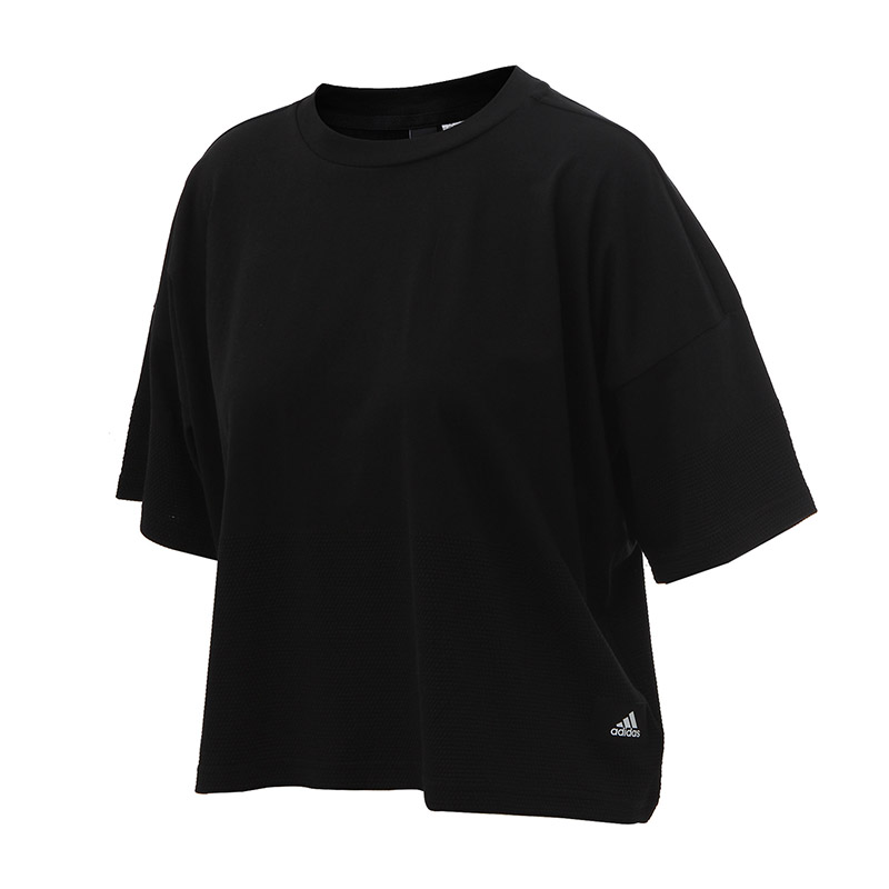 adidas阿迪达斯女装短袖T恤运动服S97196 L 黑色