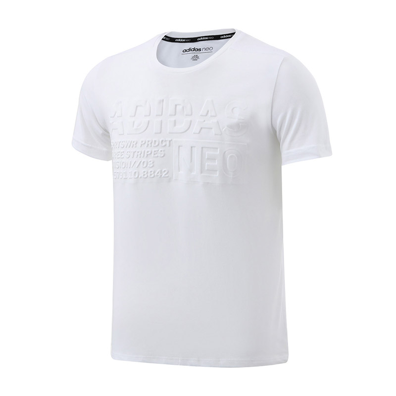 adidas阿迪达斯NEO男短袖T恤男服休闲运动服CE1051 L 白色