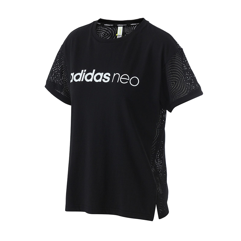 adidas阿迪达斯NEO运动服女服短袖T恤CD3915 L 黑色