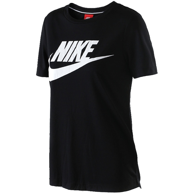 NIKE耐克女装新款圆领宽松印花运动休闲短袖T恤829748 黑色 L
