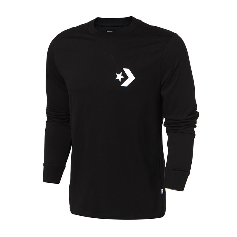 Converse匡威男装新款星箭logo圆领长袖T恤10004725 L 黑色