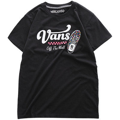 范斯Vans女装短袖T恤运动服运动休闲VN0A3433BLK 黑色 S