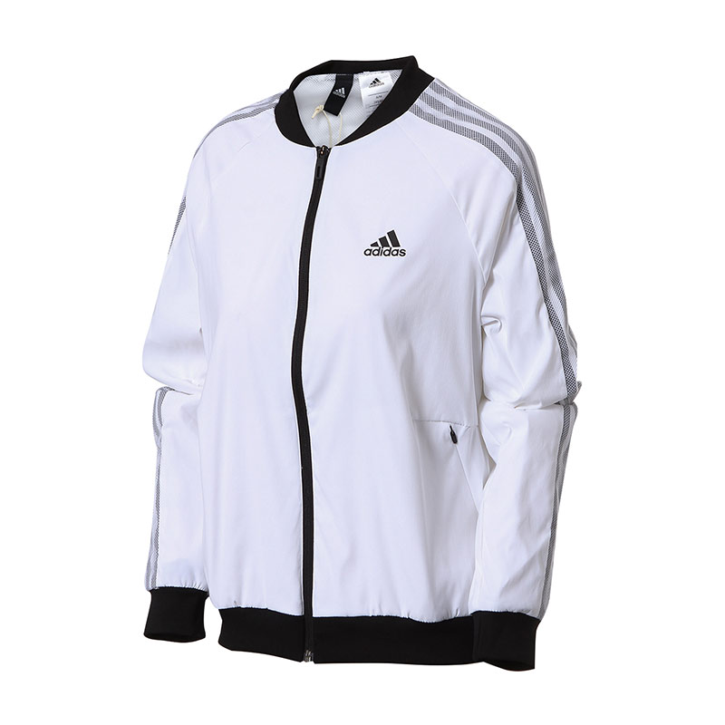 adidas阿迪达斯女子外套夹克梭织休闲训练运动服BP6906 L 白色