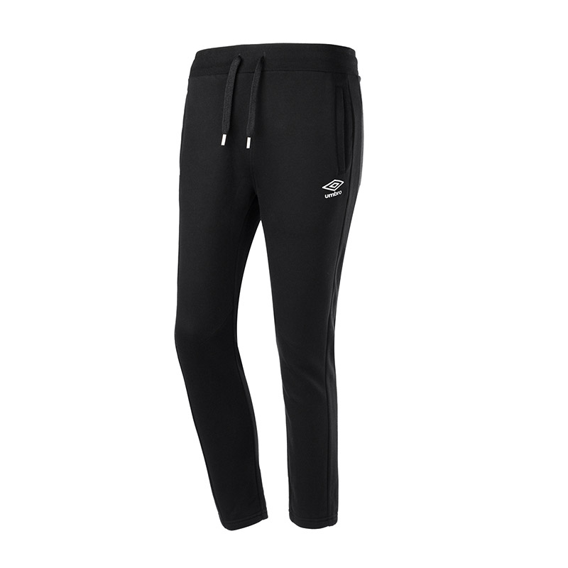 茵宝UMBRO男子运动长裤新款卫裤宽松跑步裤棉质直筒运动裤 L 黑色