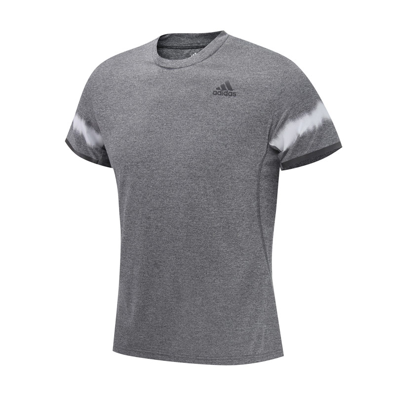 adidas阿迪达斯男装短袖T恤跑步运动服AH9931 S 灰色