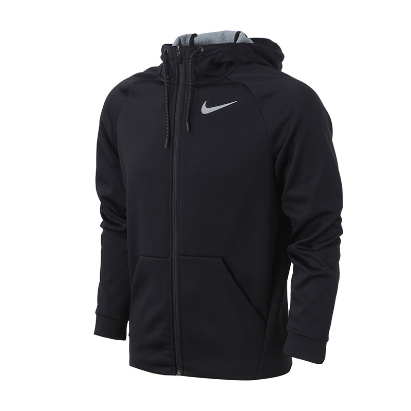 Nike耐克男装夹克季新款连帽保暖训练运动休闲外套860512 L 黑色