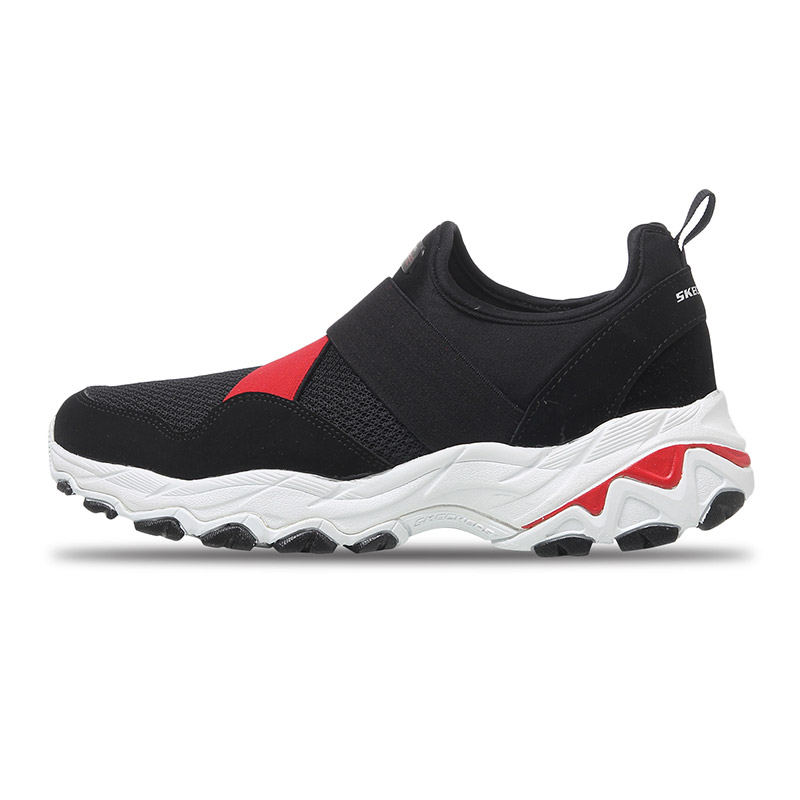 Skechers/斯凯奇 女鞋 低帮运动鞋舒适透气休闲鞋板鞋 66666065-NVBLBKRD 黑色 35码