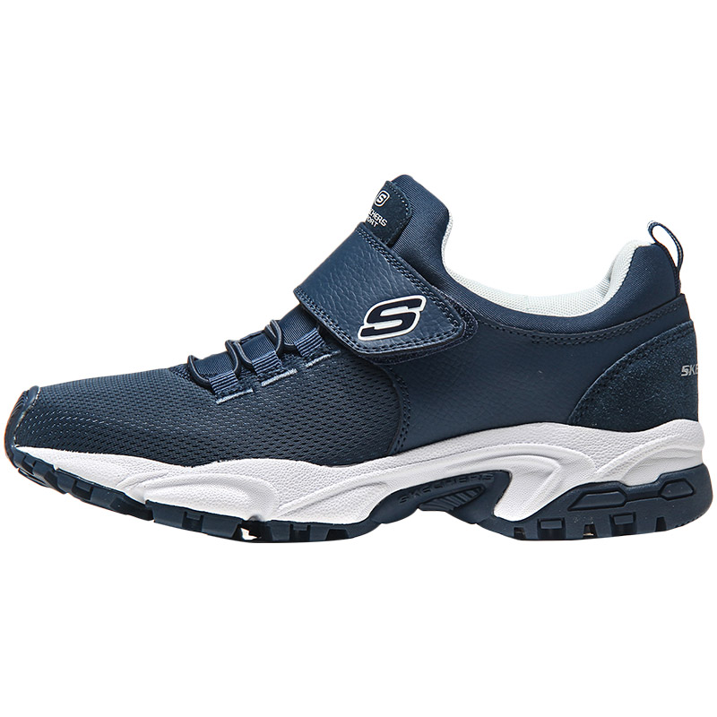 Skechers斯凯奇男鞋休闲鞋一脚套舒适网布运动鞋666031 蓝色 39.5码