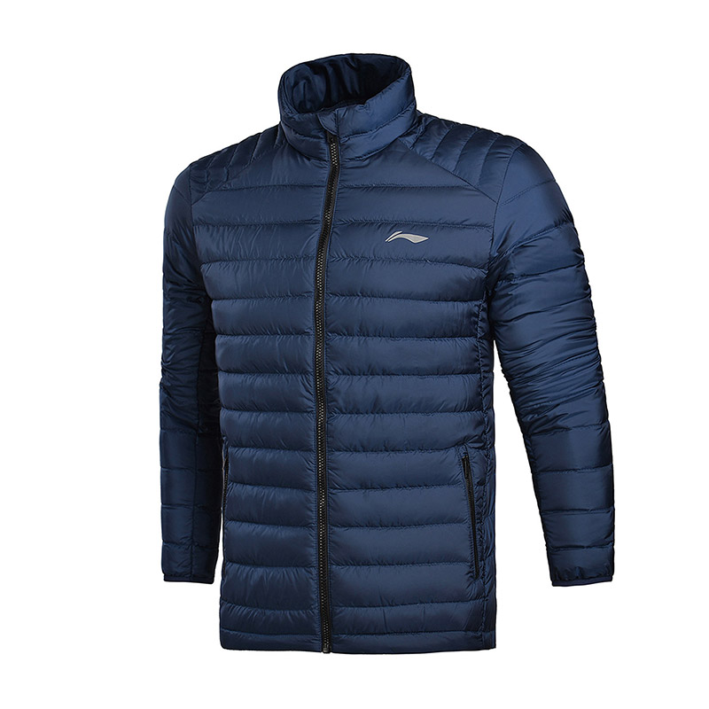 李宁LINING男子羽绒服休闲运动服AYMM085-4 3XL 蓝色