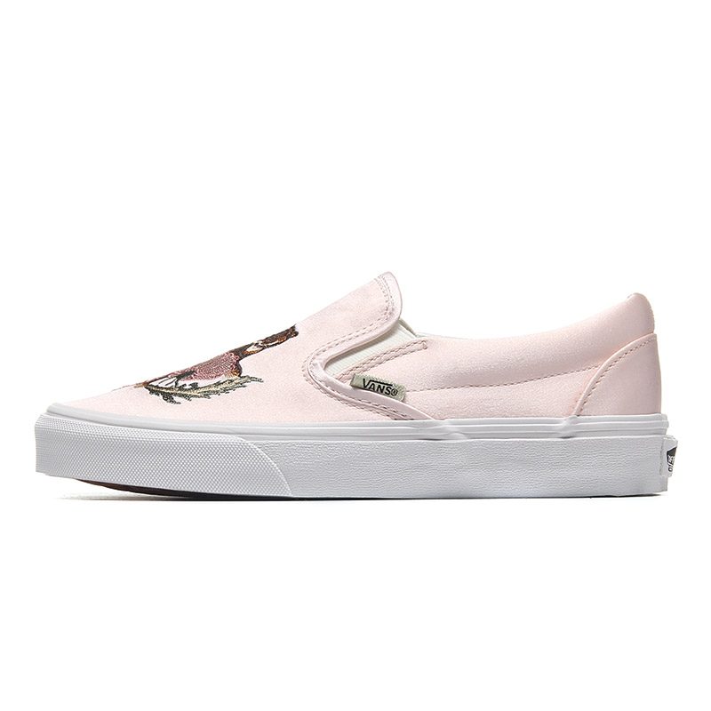 范斯VANS女鞋休闲鞋Slip-On刺绣图案VN0A38F8QU4 粉红色 36.5码