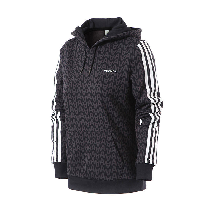 adidas阿迪达斯NEO女子卫衣连帽套头休闲运动服CV9143 L 黑色