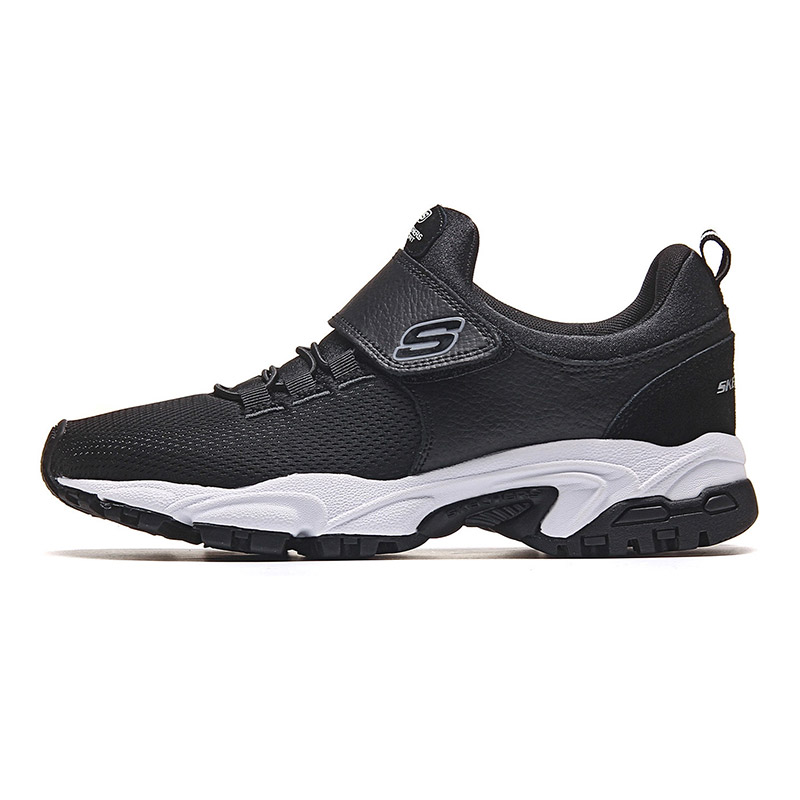 Skechers斯凯奇男鞋休闲鞋一脚套舒适网布运动鞋 666031 黑色 39.5码